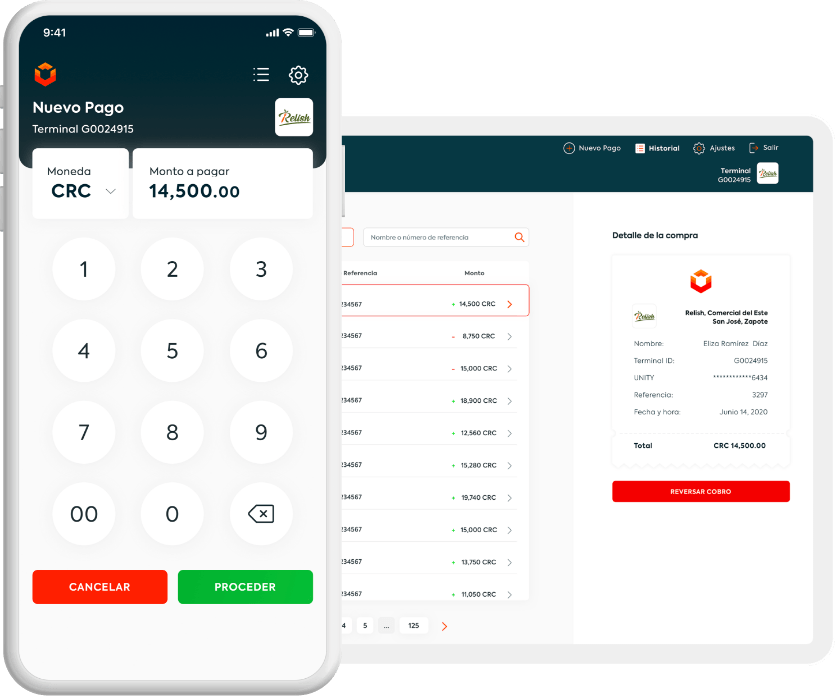 Celular mostrando un pago electrónico